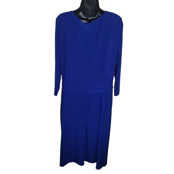 Chaps NWT blue stretch jersey faux wrap dress size 16w - Picture 2 of 6